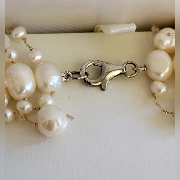 Cluster Freshwater Pearl Bridal Necklace - Picture 2 of 5